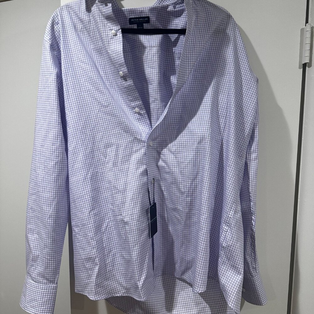 Peter Millar Purple Button Down Sport Shirt (L)